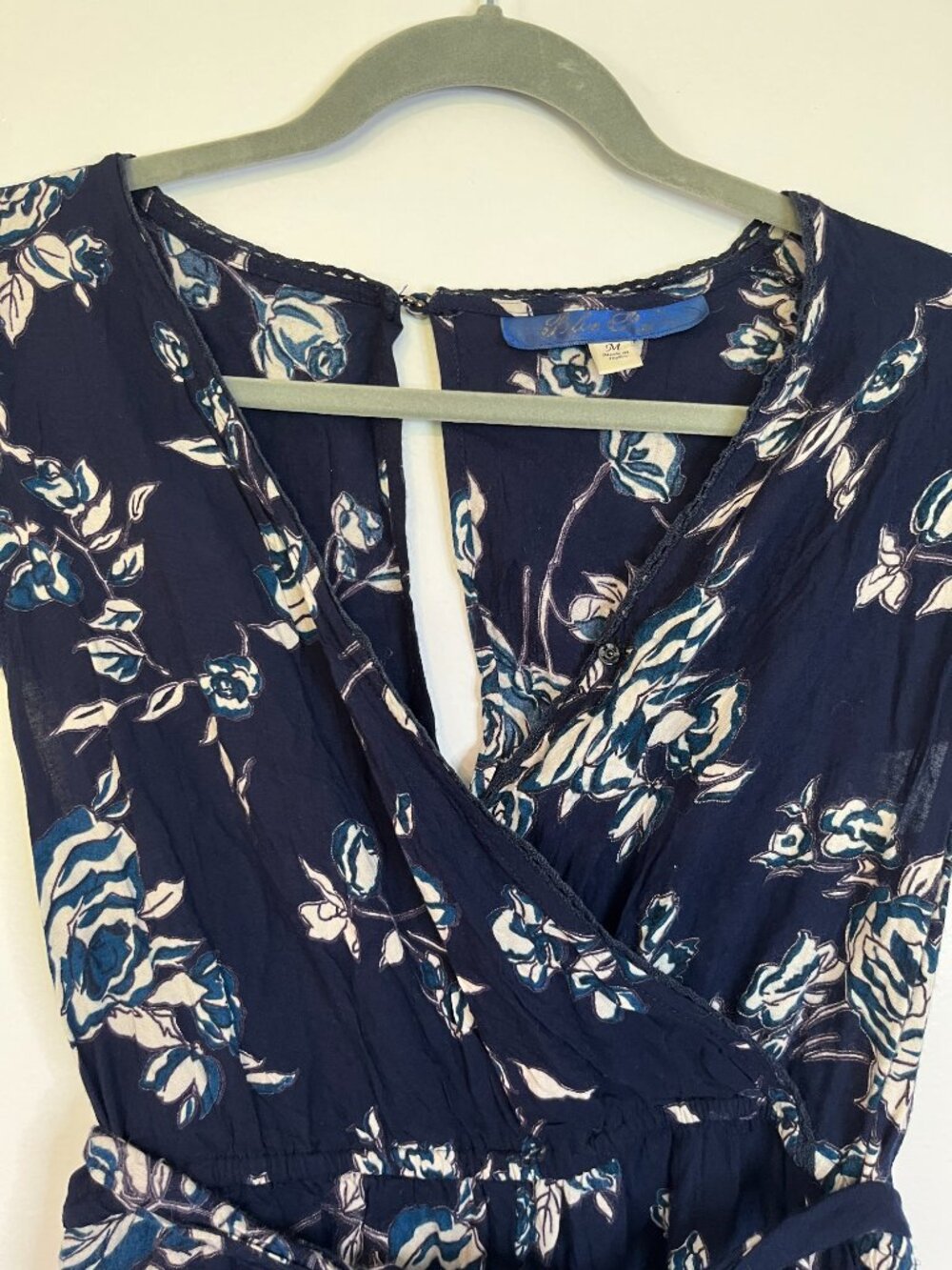 Blue Rain Navy Blue Floral Print Romper - Picture 3 of 7
